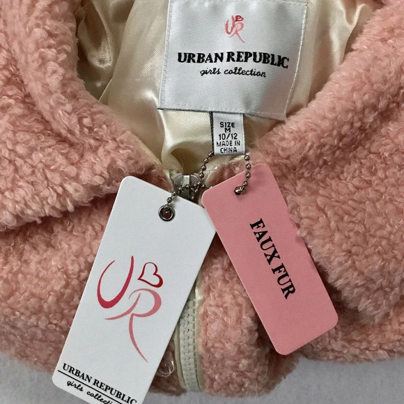Urban Republic NWT Faux Fur Jacket Girls Various - Picture 8 of 10